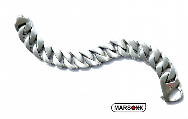 MARSOXX KeyChainBold silber gebürstet Schlüsselkette Portemonnaiekette Geldbörsenkette hiphop Edelstahlkette Panzerkette Karabinerverschluss Herren Männer Schmuck stabil schwer diebstahlsicher Karabiner 32mm