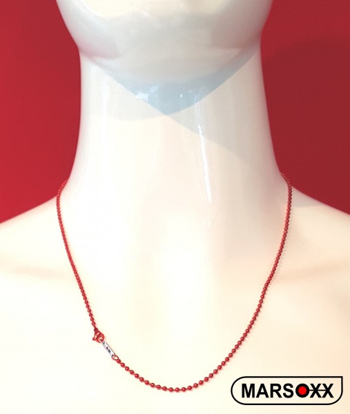 MARSOXX IdentificationRed Red Stainless Steel Ball Necklace