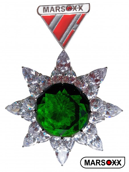 MARSOXX HonorEmerald-Big Jewelry Order Medal Brooch Cubic Zirconia Cubic Zirconia Large Green Emerald Brilliant Men's Jewelry Ornaments Order Of Carnival