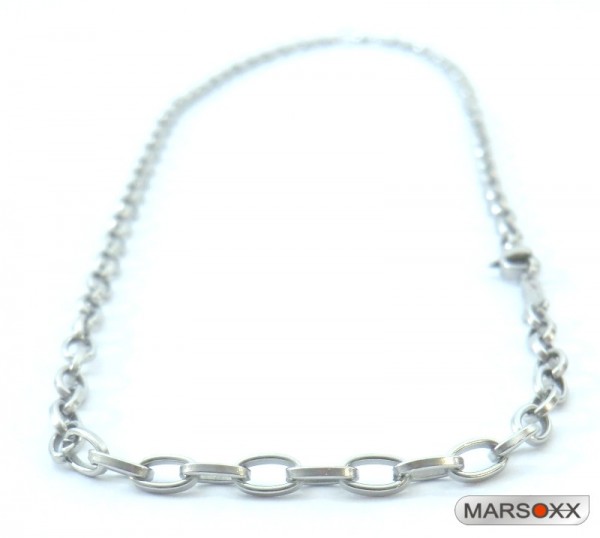 MARSOXX Edelstahlkette Halskette Ankerkette glitzernd dünn fein Herren Karabinerverschluss hochwertig Motivation Männerschmuck 